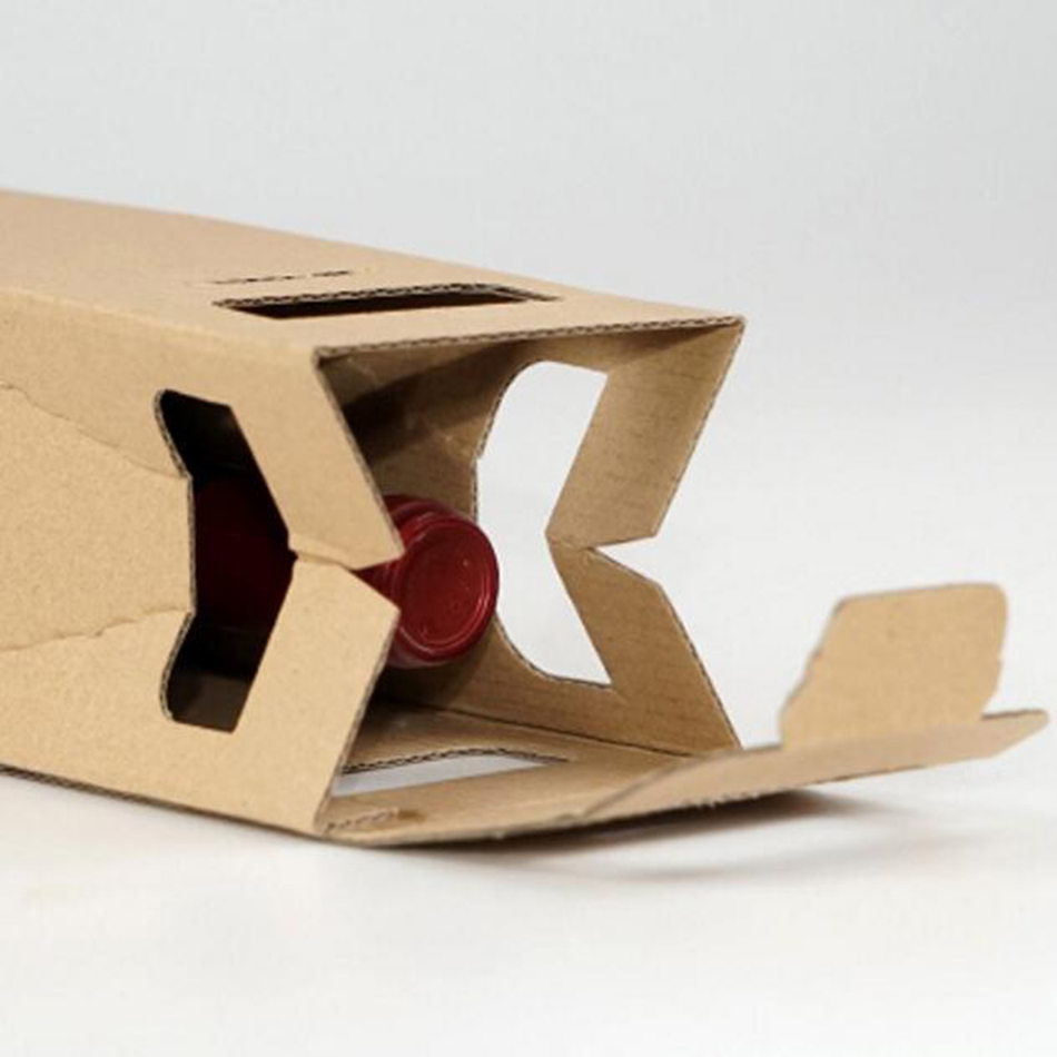 2 Bottle Wine Box Cardboard Corrugated Kraft Paper Packaging Durable