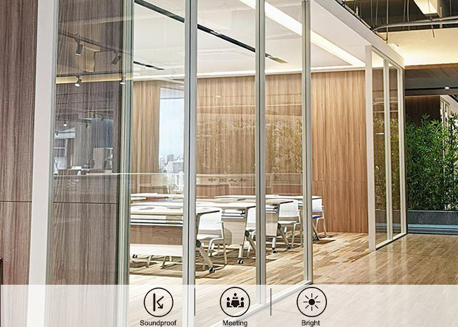 Solid malamine panel partition Aluminum material glawall partition fast reply