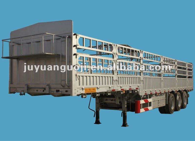 50FT Semi-Trailer for Livestock Transport Fence Heavy Duty 9.00-22.5 Rim 12pcs Rim