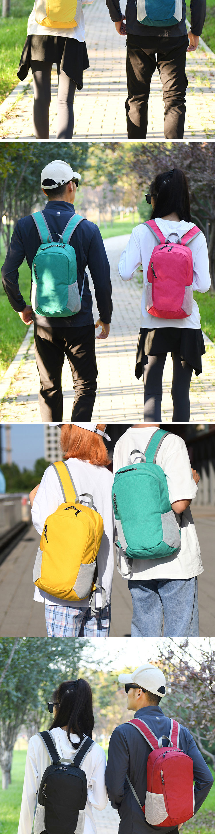 Light Weight Foldable Waterproof Running Backpack , Polyester Lining Unisex Travel Bag