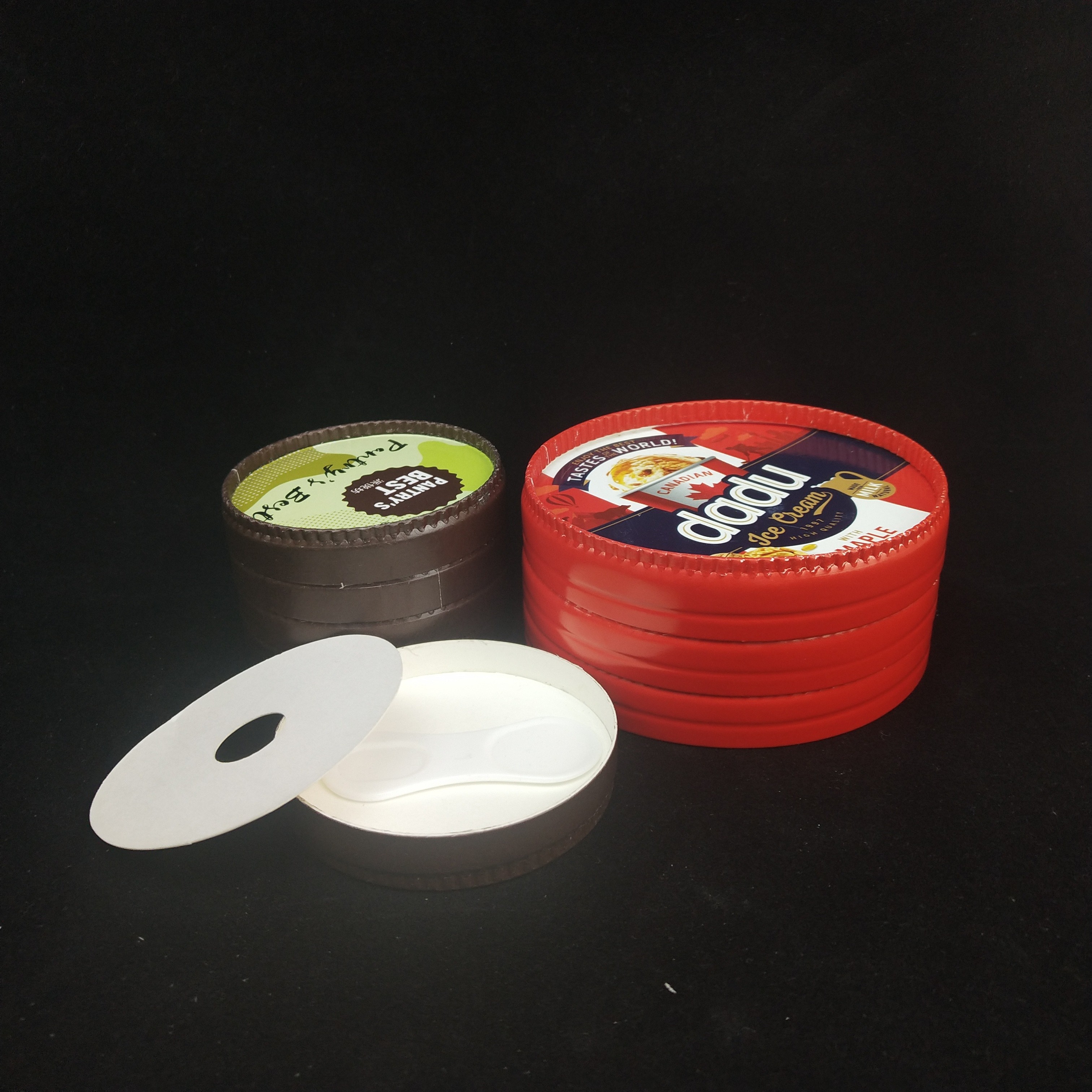 475ml Biodegradable Ice Cream Tubs With Lids , 520ml Ice Cream Paper Bowl