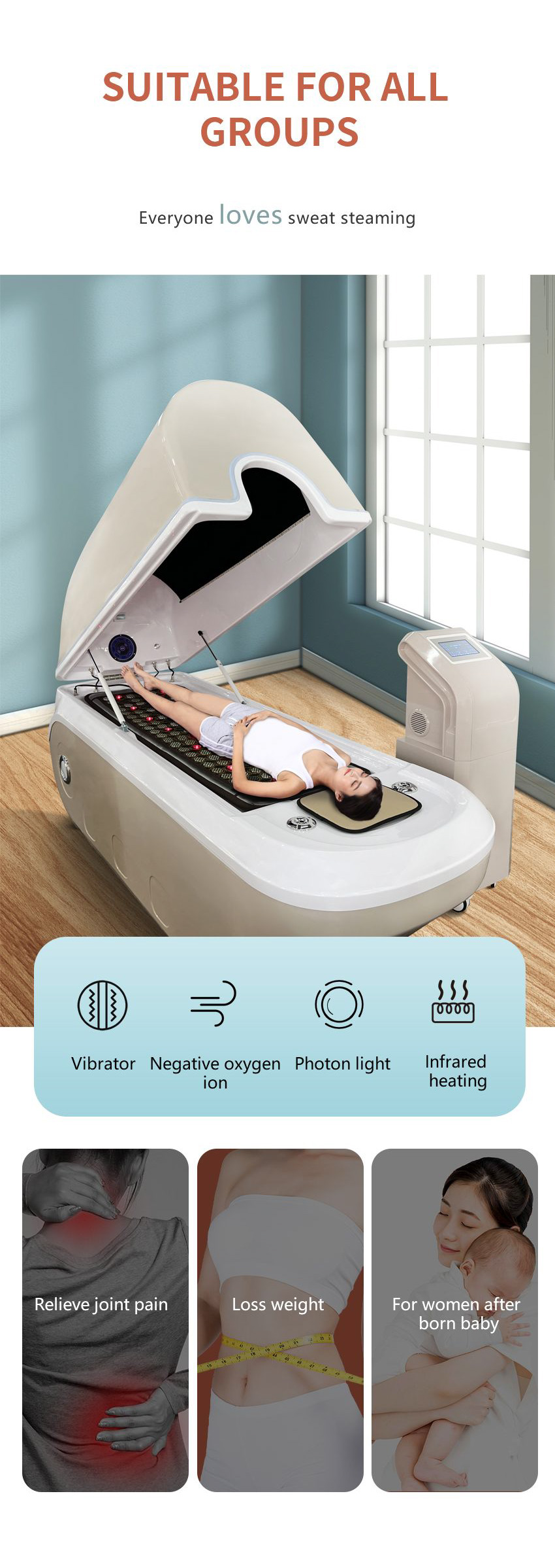 Touchscreen Pemf Therapy Sauna Hydro Massage Capsule With Infrared Mat