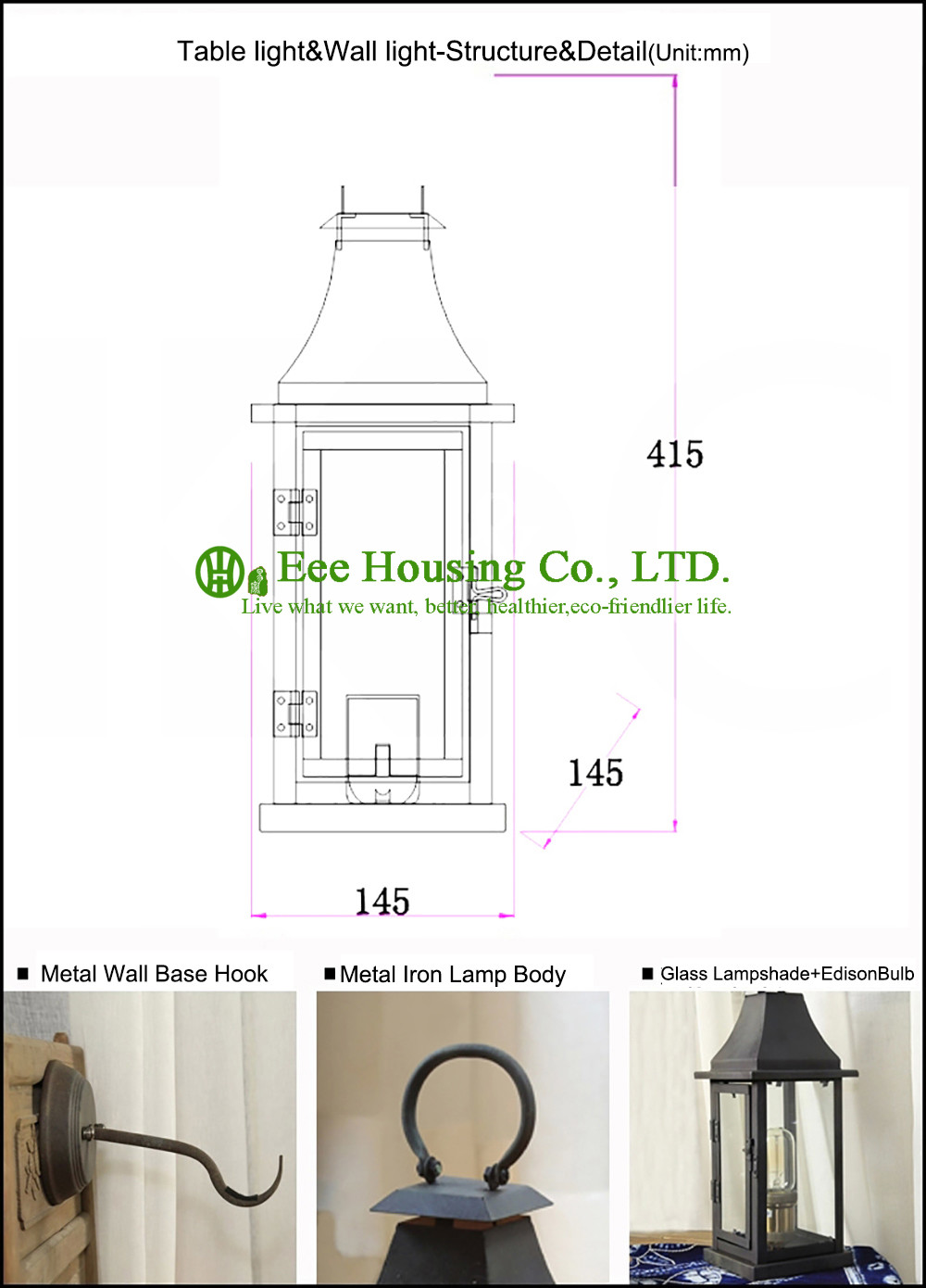 Decorative House Lamp Iron Metal Material Lighting Wall Lamp