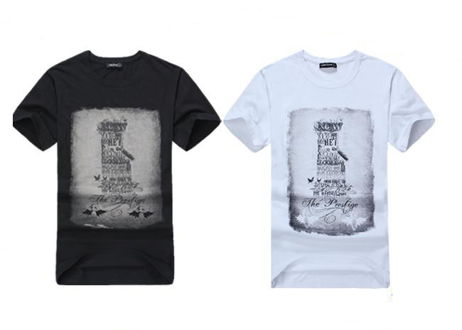 Casual Polyester Men's T Shirts Printing Round Neck , Womens Tee Shirts Blank