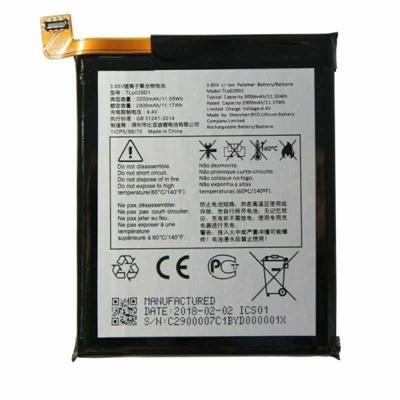 3000mAh Smart Phone Battery T Mobile Alcatel TLp029D1 Revvl 2 Battery Replacement