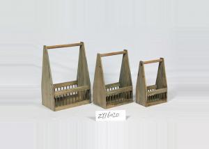 China 3 Sets Hand Made Bamboo Vintage Wooden Crate Basket on sale
