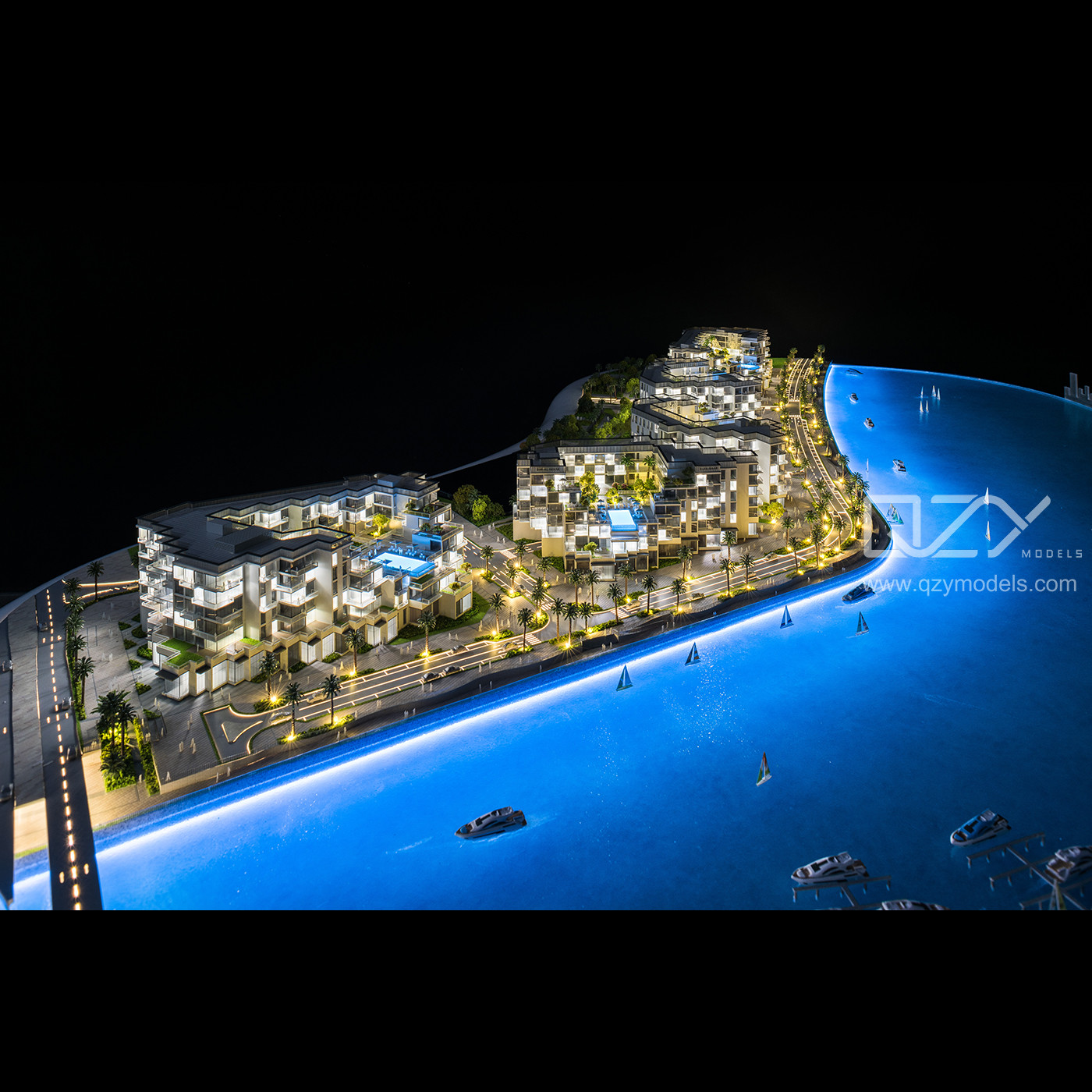HandCraft Scale 3D Print Architectural Model Doha Les Vagues RéSidence 1/250