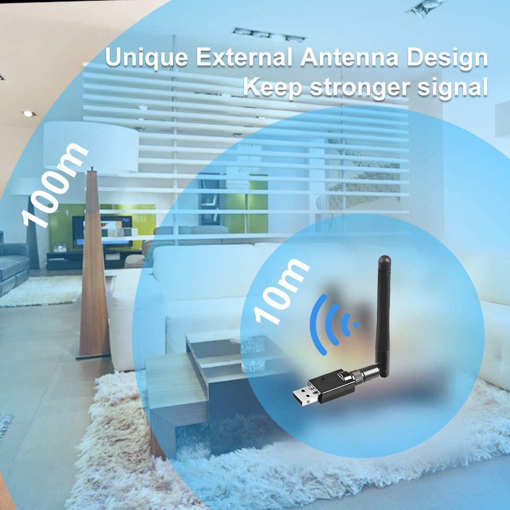 150Mbps Wireless Bluetooth 5.0 USB Dongle With 2dBi Antenna