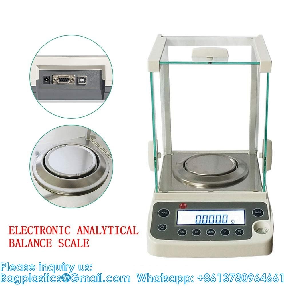 0.0001g Laboratory Scale, High Precision Lab Analytical Balances With Plastic Windshield, LCD Display Electronic