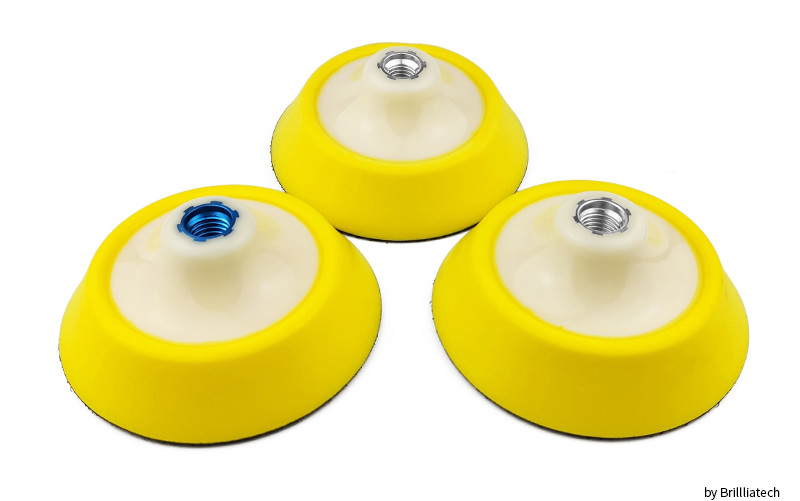 Yellow Round Car Polishing Pads With Pu Backing Plate And Foam