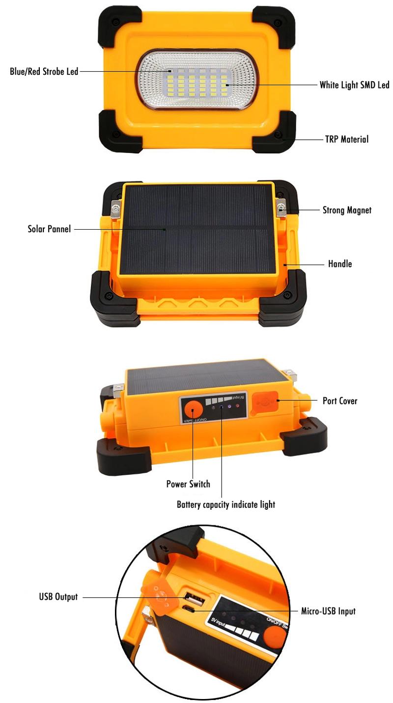 Mobile charging emergency light