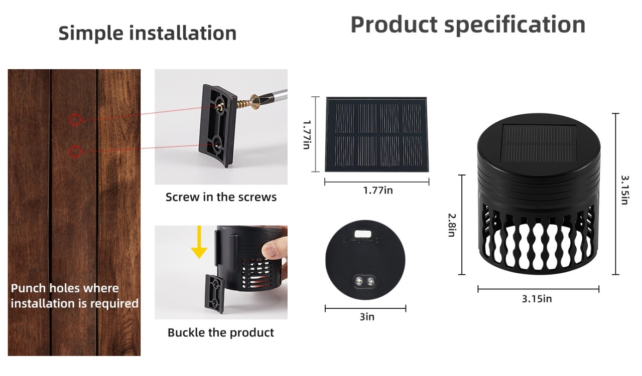 IP65 longevity solar fence lights for wall garden light LED lighting UV resistant lamps