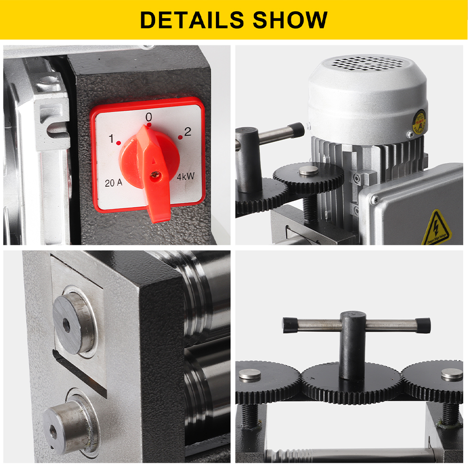 750W Mini Electric Rolling Mill Machine Easy Using Knob Control