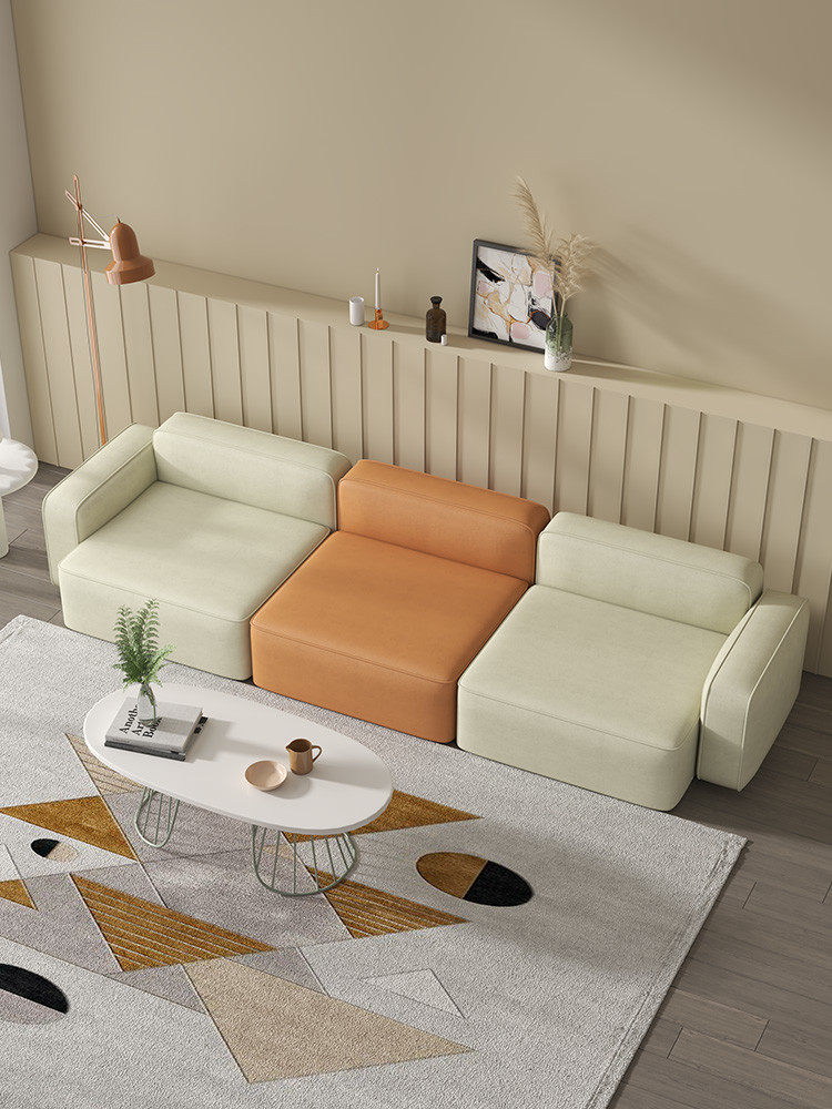 Living Room OEM Leather Sectional Sofa Set 60*75cm Multi Color