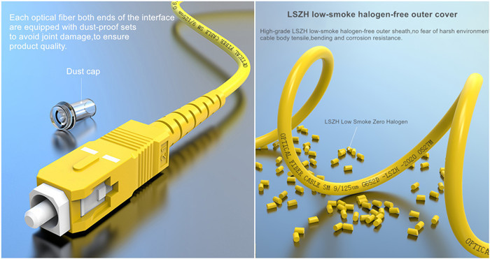 Zipcord Riser Duplex 1M LC To SC Single Mode Fiber Patch Cable