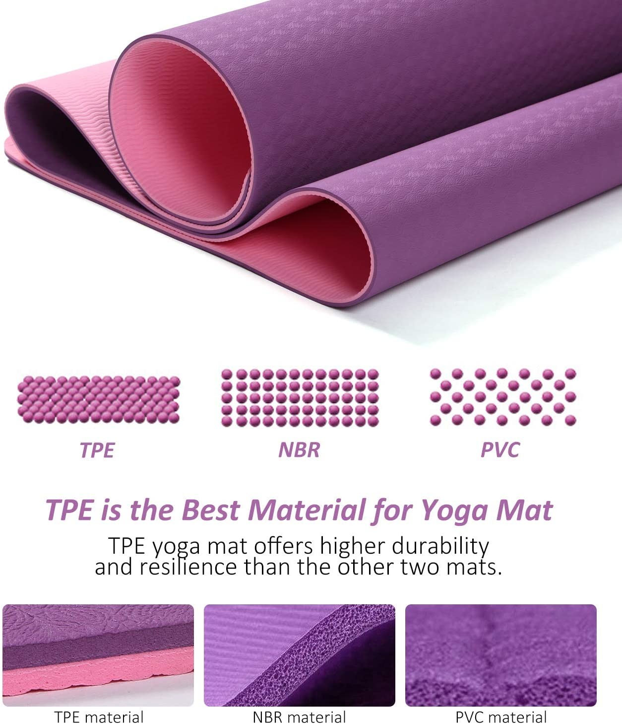 TPE New Non Slip Rubber 4mm Printing Thick Non Slip Exercise Mat Sweat Resistant