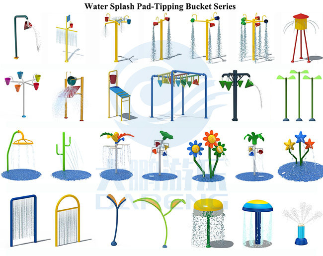 Galvanized Steel Water Splash Pad Splash Zone N Shape Waterfall Water Spray Curtain