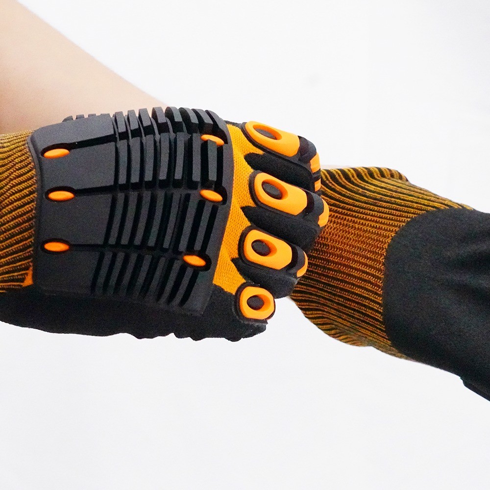 Comfortable Breathable Impact-Resistant Shock-Absorbing abrasion-resistant Safety Gloves With Cuff Labels