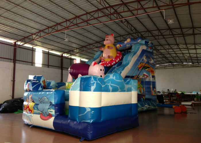 Amusement Park Custom Made Inflatables Slide High Slide Colorful 6 X 9 X 6m