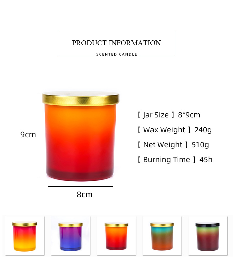 Natual Soy Wax Frosted Glass Jar Scented Candle With Metal Lid