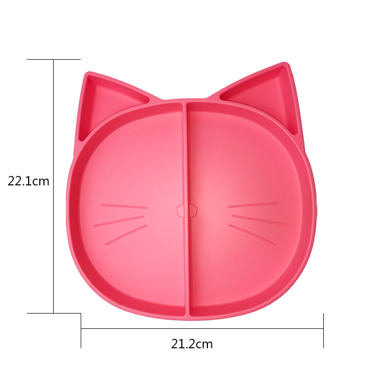 Baby Training Feeding Silicone Plate Hot Selling Customized Bpa Free Cat Shape