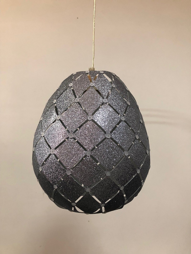 Collapsible E27 Glitter Ball Bedside Lamp Shades Rhombus Pierced