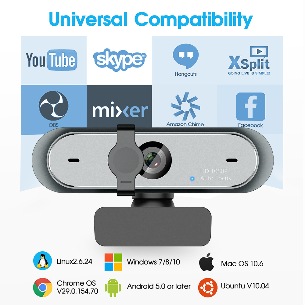 CMOS Wide Angle Web Camera 1080P 30FPS Streaming Webcam