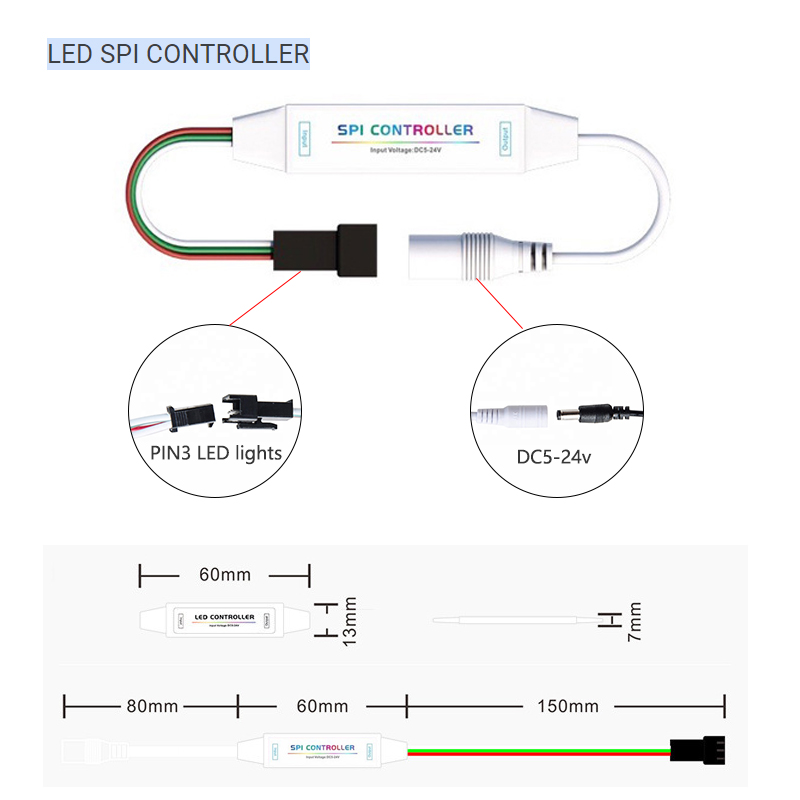 RF RGB Touch LED Pixel Controller Addressable For WS2812 WS2813 Strip Light