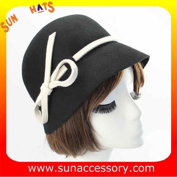 Vintage hot sale cloche hats for ladies,100% Australia wool felt hats for women
