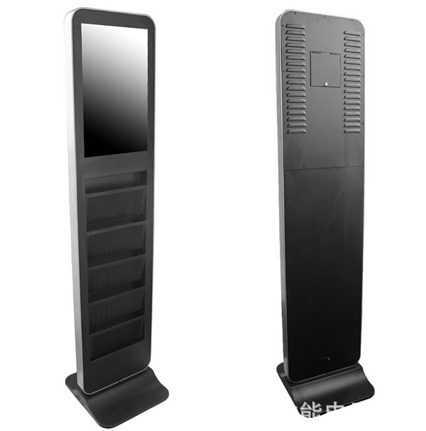 21.5" 22" inch floor standing advertising digital signage media player with brochure stand