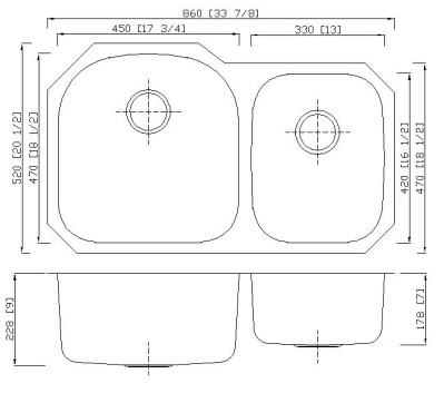 34*20-1/2 IN Ss Double Bowl Sink , Double Bowl Corner Kitchen Sink Undermount
