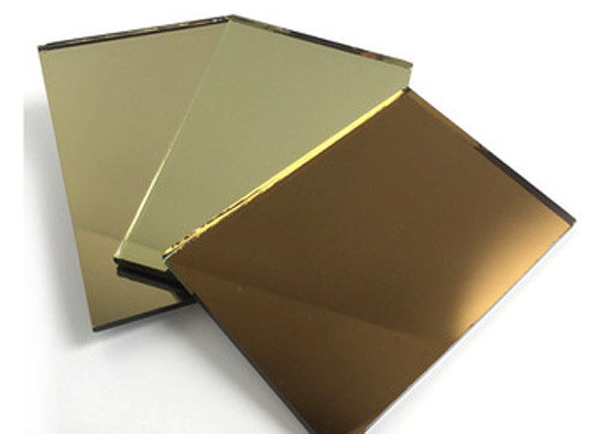 4mm Blue Tinted Mirror Glass Multi Color Exact Image For Cosmetic Mirror