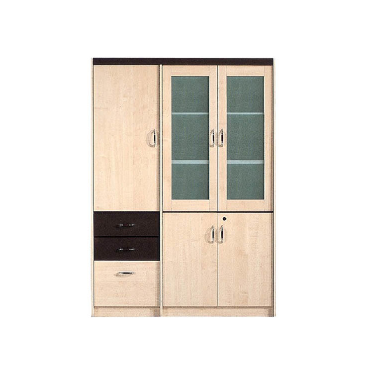 Tall Glass Wooden Lockable Filing Cabinet Modern Scratch Resistant