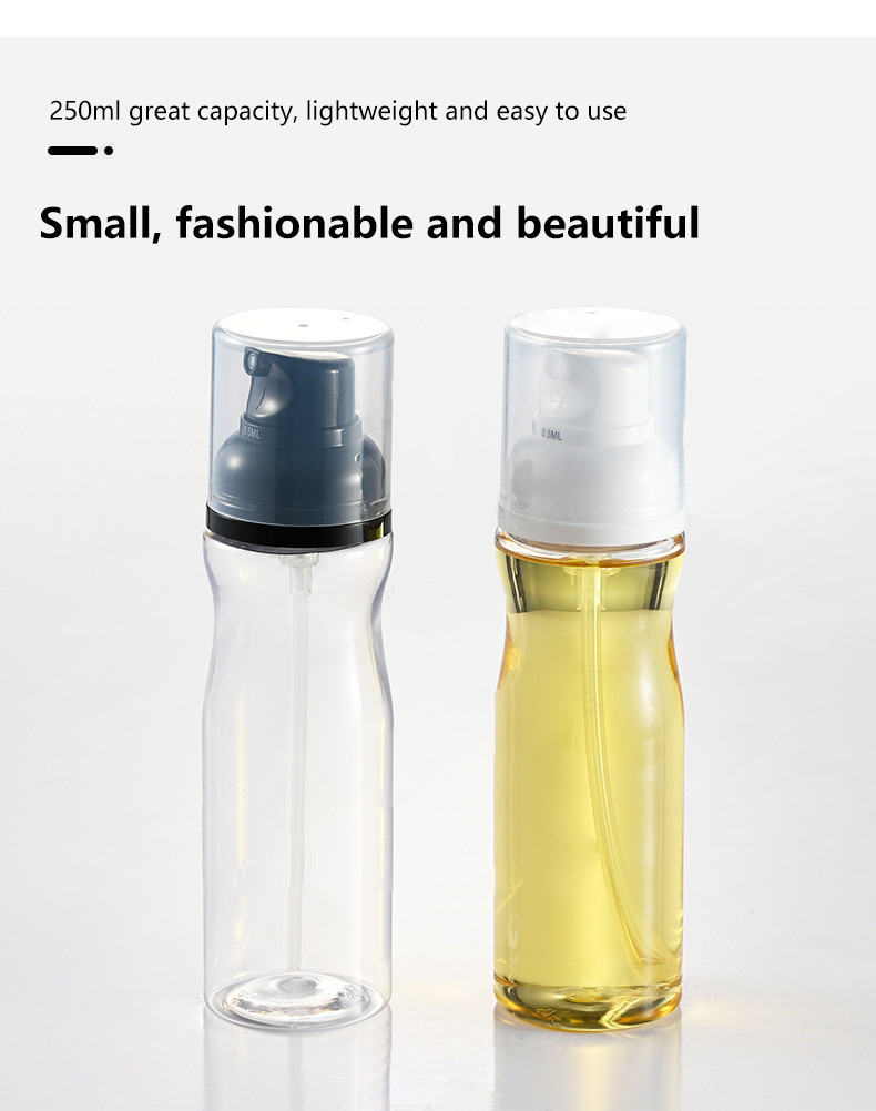 Food Grade PET Oil Spray Bottle Dispenser For BBQ Salad Baking 250ml
