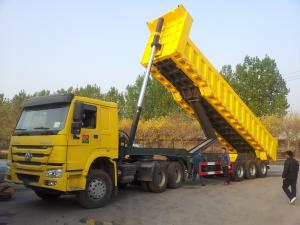 China 3 Axles 50 - 70T Sinotruk CIMC 45cbm Tipper Dump Truck Trailer For Bauxite Ore Loading on sale