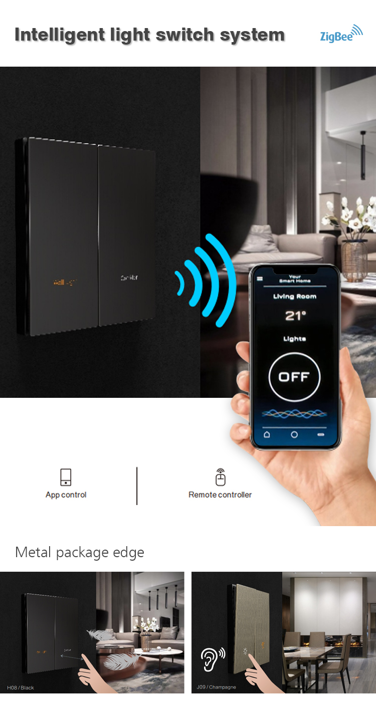 240V Home Zigbee Smart Switch for Controlling lamp Silver Color