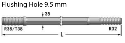 T38 Hex 32mm R32 Thread Drill Rod R38 Hex 35mm R32 Drifter Rod R32 R38 T38 Hex Rod