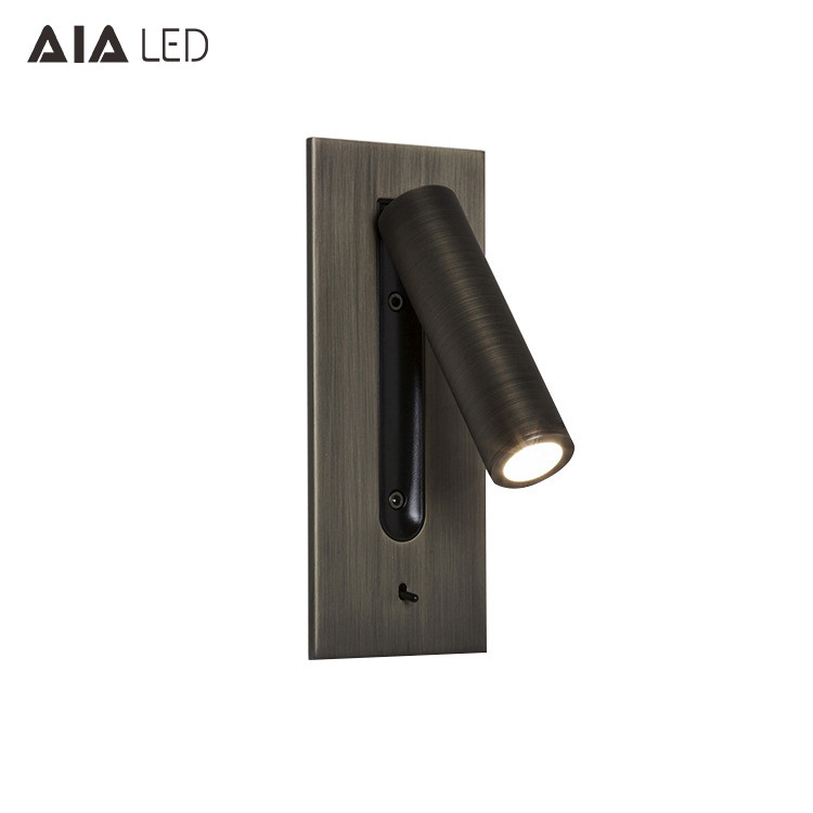 Adjustable stainless steel flexible LED headboard reading light modern aluminum hotel bedside wall light bed wall lamp