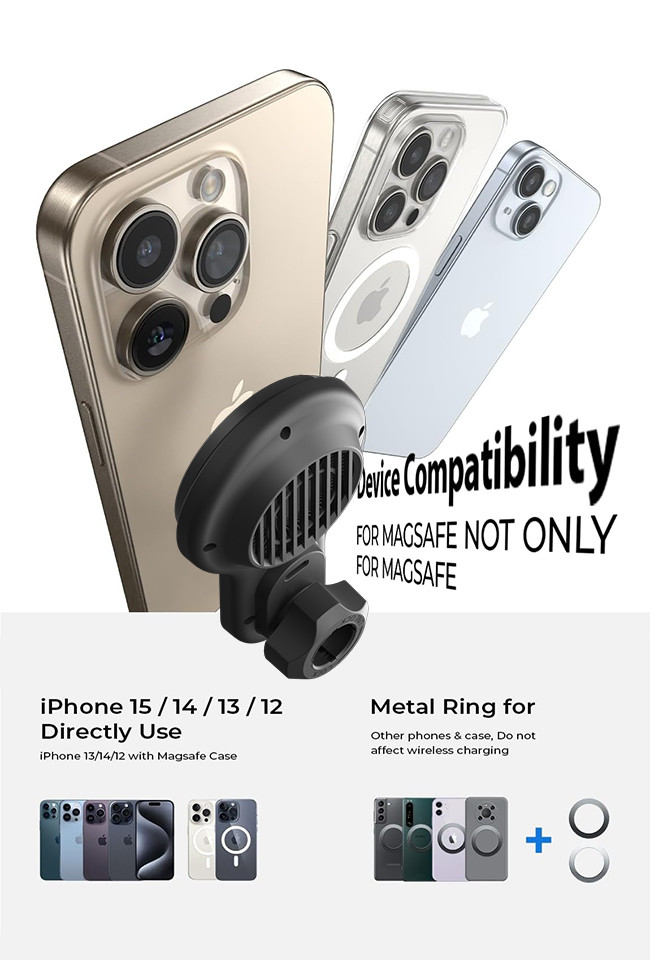 Qi2 Magsafe Car Mount Charger High Precision 15W Full Speed Charging