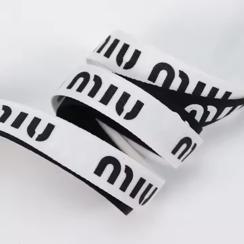 Customized Logo Printing 13mm Grosgrain Ribbon Roll in Black White for Bottle Flowers