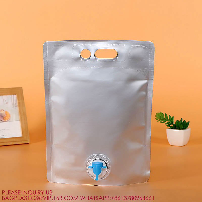 BIB bag in box wine dispenser Liquid Bag in box Tap Wine Packaging Stand Up Spout Pouch
