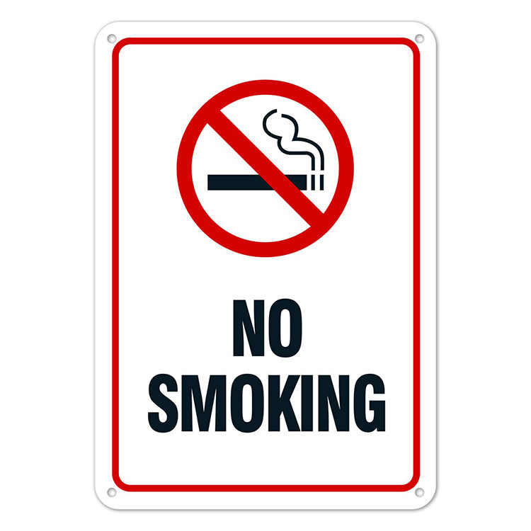 Aluminum Safety Warning Sign For No Smoking