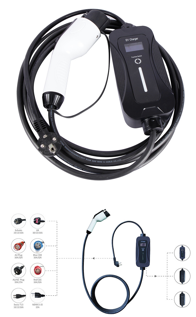 Best Saej 1772 Mode2 16A Portable EV Car Charging Electric Charger Electric Charging