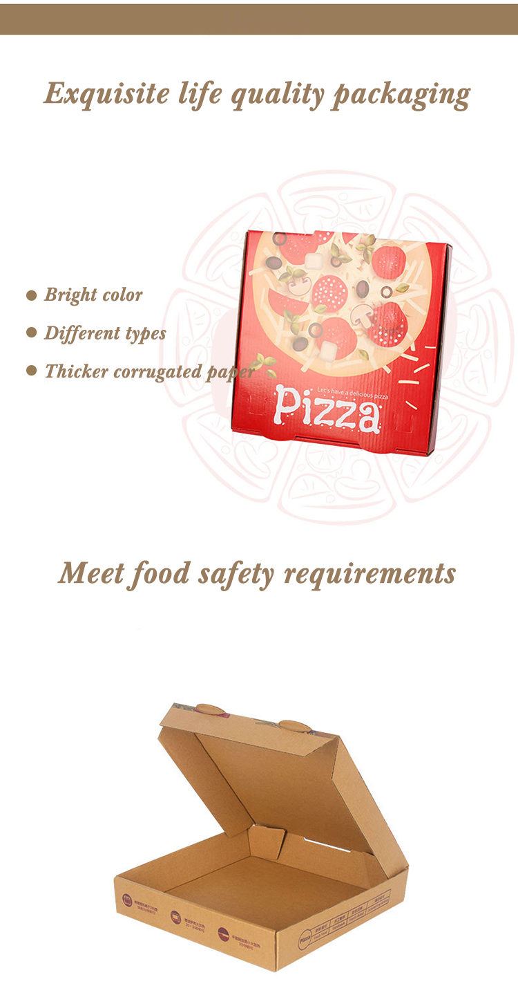 Takeaway Corrugated Cardboard Pizza Boxes Custom Logo Printing
