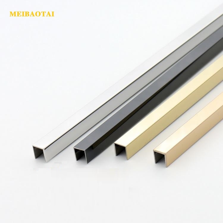 8mm Stainless Steel U Shaped Tile Trim 304 Black Decorative Profiles