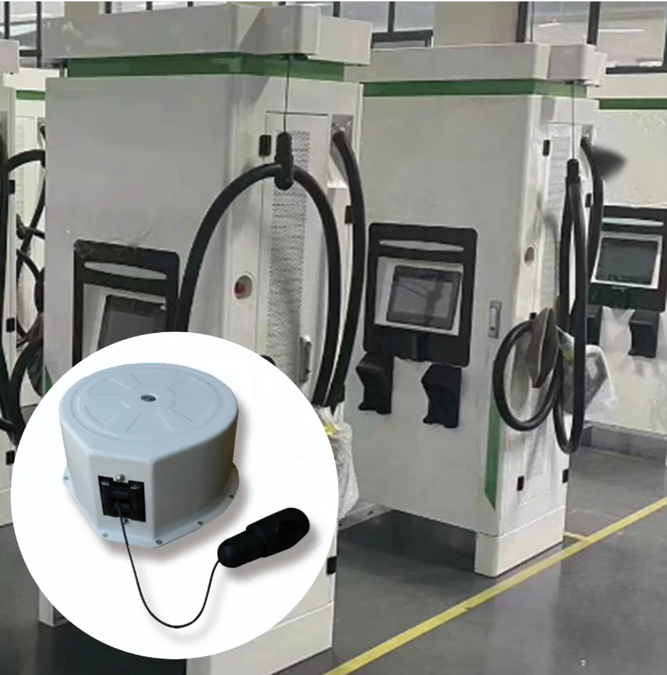 AC Station EV Cable Reel Cord Retractor Pedestal Wall Mount Spring Reel Balancer EV Charger Cable Retractor Cable Reel