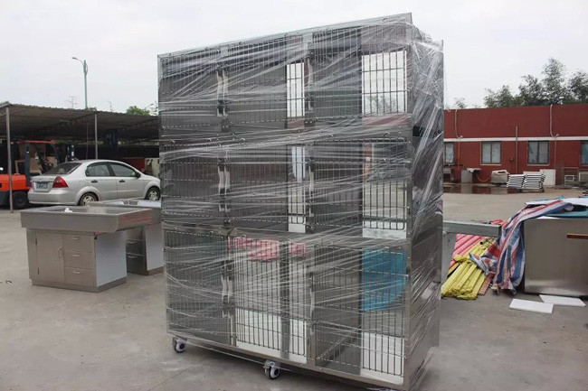 Different Sizes Medical Veterinary Equipment Stainless Steel Cat Cages For Shelters