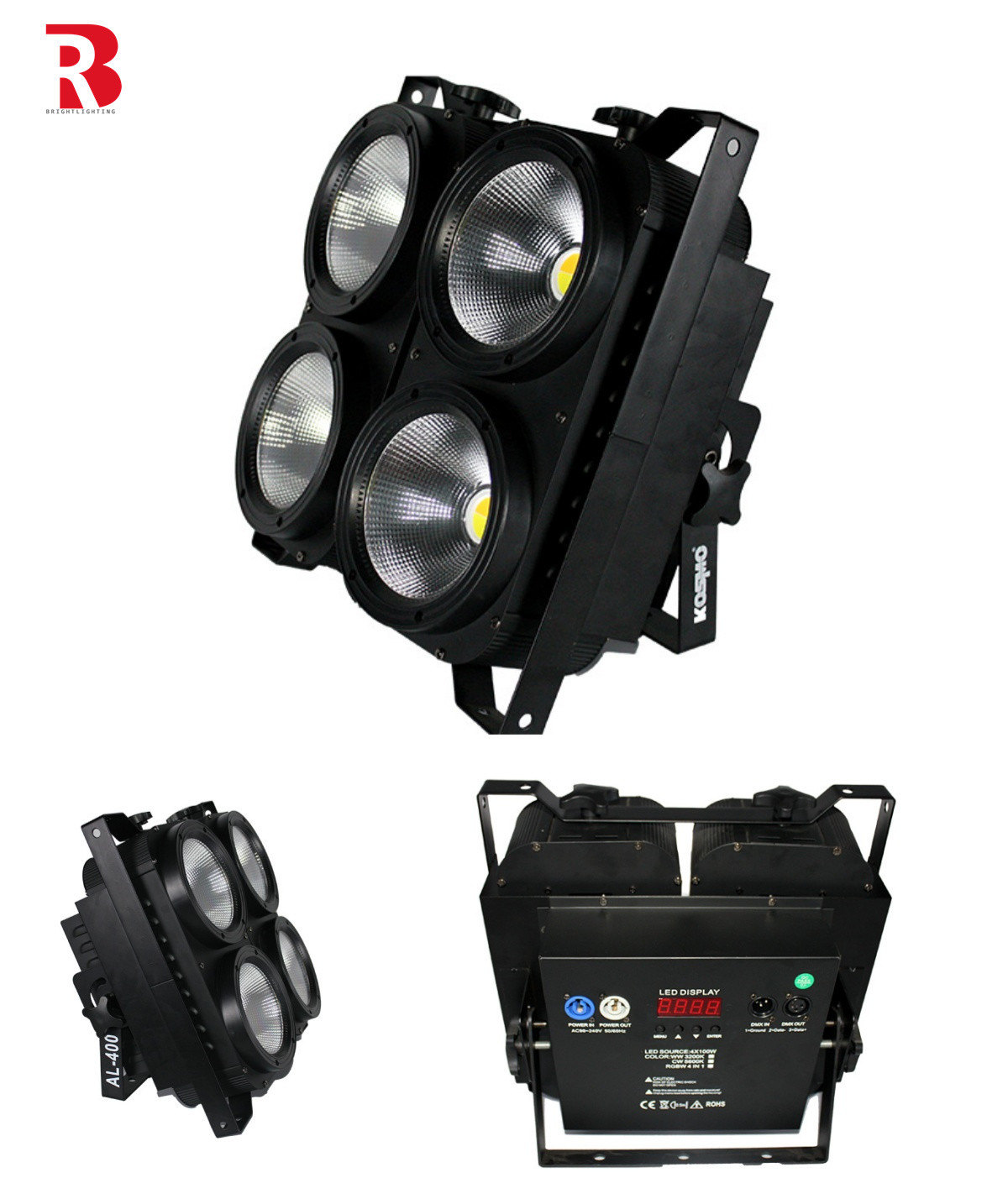 DMX Controllable LED Stage Strobe Light With 4 Eye Audience Blinder And Compact Design