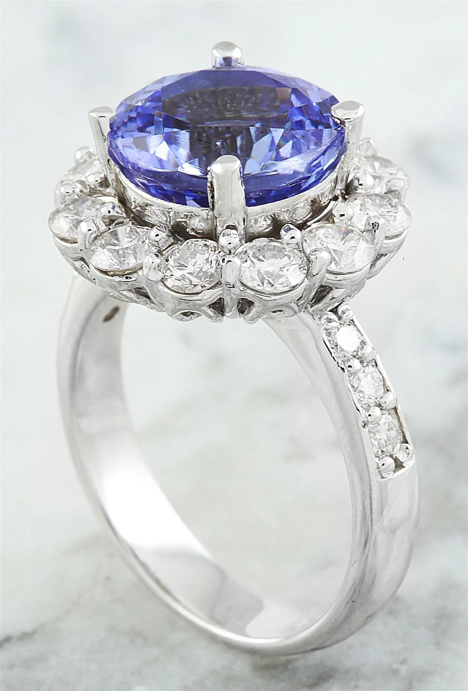 Jewelers Club 1/4 Carat T.G.W. Tanzanite And White CZ Accent Sterling Silver Ring