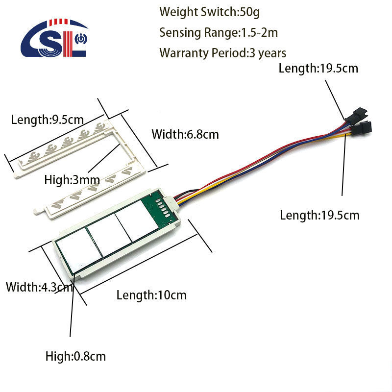 DC 12V 5A 60W Three Button Touch Sensor Switch for Integrated Mirror Radar Inductive